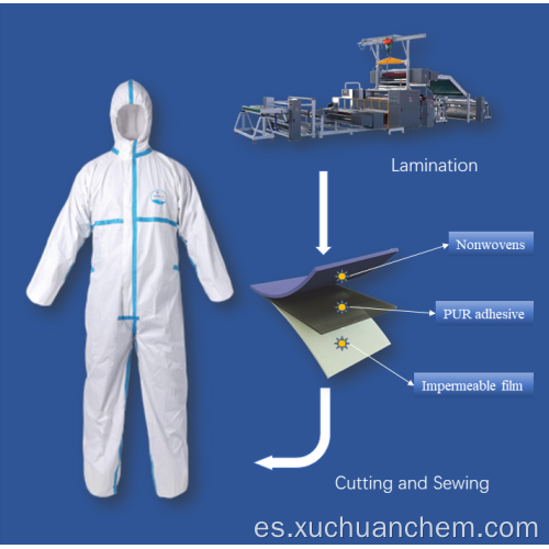 Adhesivo de fusión caliente para ropa protectora